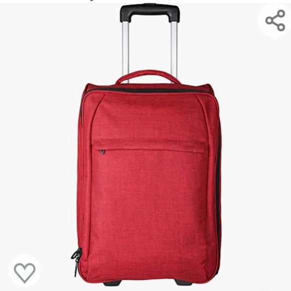 Softside Carry On Luggage Two-Tone Polyester 900D Red. Collapsible - Picture 2 of 10